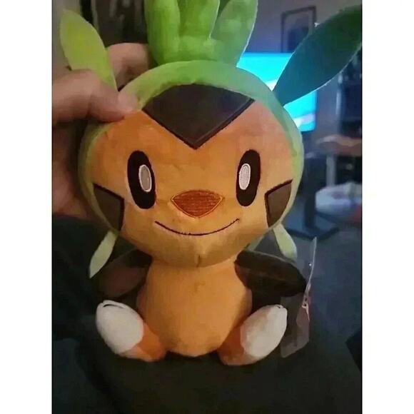 Pokemon Plush doll NWT Chespin Japan NEW Pocket Monster A21 Cute Sitting - Picture 1 of 6